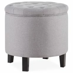 Belleze Storage Ottoman With Button Tufted Accents, Gray -GDF sofa Shop 75e1aa750e4ce8d3 7556 w800 h800 b1 p0