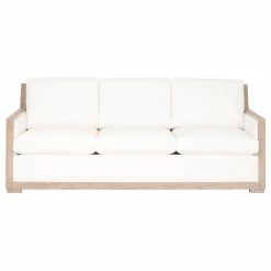 EFL Manhattan 85" Wood Trim Sofa LiveSmart Peyton-Pearl Natural Gray Oak