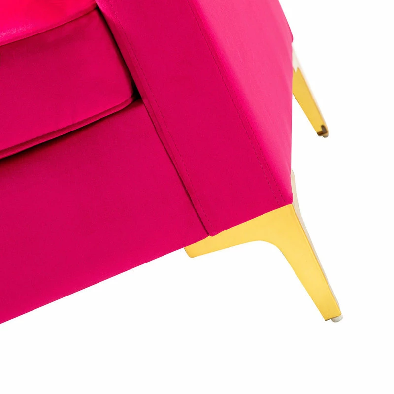 Karat Home Upholstered Sofa With Loose Back, Fushia 10 Karat Home Upholstered Sofa With Loose Back, Fushia - Image 8