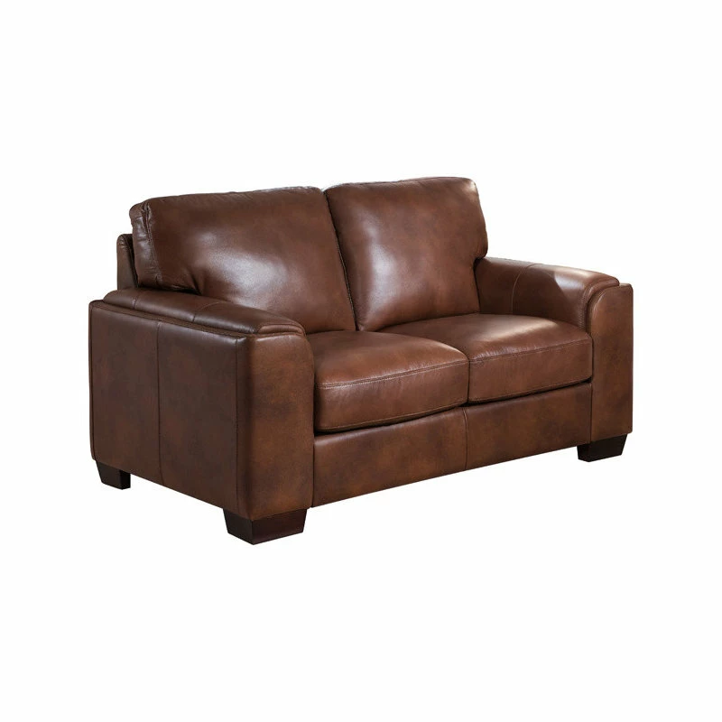 KEMP INTERNATIONAL INC Suzanne Leather Craft Loveseat, Brown 4 KEMP INTERNATIONAL INC Suzanne Leather Craft Loveseat, Brown - Image 2