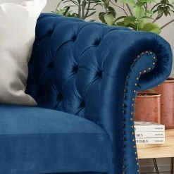 GDFStudio GDF Studio Vita Chesterfield Tufted Jewel Toned Velvet Sofa With Scroll Arms, Navy Blue -GDF sofa Shop 78a105e80f931d51 0632 w800 h800 b0 p0
