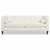 Jennifer Taylor Home Jack 84" Modern Tuxedo Tufted Sofa, Cloud White Performance Velvet