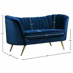 Meridian Furniture Margo Velvet Loveseat, Navy -GDF sofa Shop 79417aaf02740dfd 6476 w800 h800 b1 p0