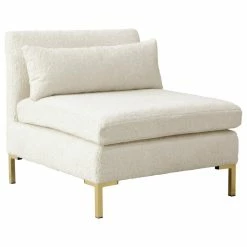 Skyline Furniture Mfg Inc Holly Armless Chair In Sheepskin Natural