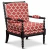 DTY Indoor Living Silverthorne Spindle Chair, Espresso/Red Moroccan Tile