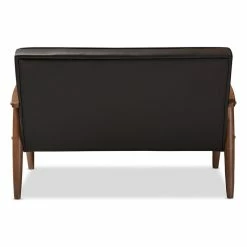 Baxton Studio Sorrento Retro Upholstered Wooden 2-Seater Loveseat, Brown Faux Leather -GDF sofa Shop 7bd1b6aa06f0566d 0315 w800 h800 b1 p0