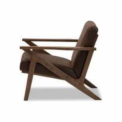 Wholesale Interiors Bianca Modern Walnut Wood Dark Brown Distressed Faux Leather Lounge Chair -GDF sofa Shop 7c51a8c20b43beba 0345 w800 h800 b1 p0