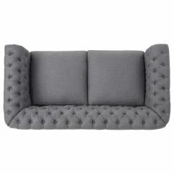 GDFStudio GDF Studio Kyle Traditional Chesterfield Loveseat Sofa, Dark Gray/Dark Brown -GDF sofa Shop 7c91a35f01d3dcc3 8548 w800 h800 b1 p0