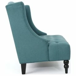 GDFStudio GDF Studio Leona Traditional High Back Tufted Winged Fabric Loveseat, Dark Teal -GDF sofa Shop 7cb13baf0f9073ae 9690 w800 h800 b1 p0