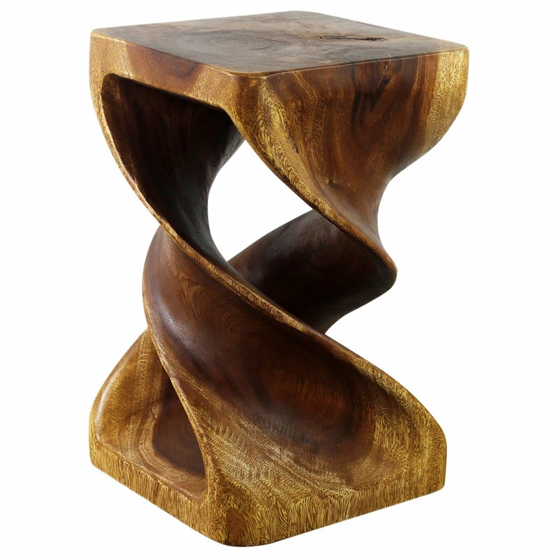 Kammika Import Export Co., Ltd (Thailand) Haussmann® Wood Double Twist Stool Table 12 In SQ X 20 In H Walnut Oil 3 Kammika Import Export Co., Ltd (Thailand) Haussmann® Wood Double Twist Stool Table 12 In SQ X 20 In H Walnut Oil - Image 2