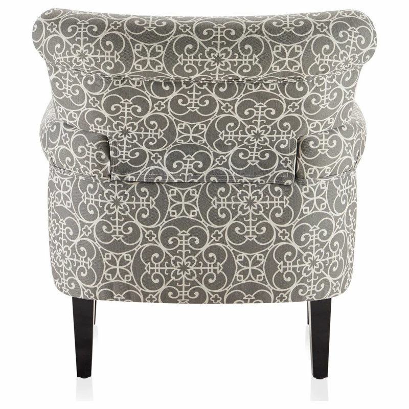 Belleze Arm Fabric Upholstered Chair Nailhead Trim Accent Chair, Gray 6 Belleze Arm Fabric Upholstered Chair Nailhead Trim Accent Chair, Gray - Image 4