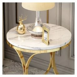 Homary Modern Round Black Faux Marble Side Table X-Base End Table In Gold, White -GDF sofa Shop 7d11f69c0ec7b28e 0886 w800 h800 b0 p0