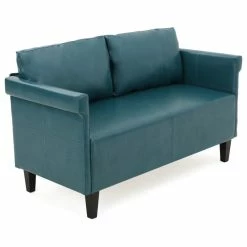 GDFStudio GDF Studio Harbison Leather Loveseat Settee, Teal -GDF sofa Shop 7dd12d0a0f90750e 3578 w800 h800 b1 p0