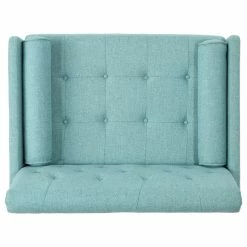 GDFStudio Nour Fabric Mid-Century Modern Club Chair, Blue/Dark Walnut -GDF sofa Shop 7dd1e82601e12a0b 6568 w800 h800 b1 p0