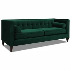 Jennifer Taylor Home Jack 84" Modern Tuxedo Tufted Sofa, Evergreen Velvet -GDF sofa Shop 7e319df10e1fb2bf 6634 w800 h800 b1 p0