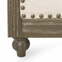 GDFStudio Bowes Chesterfield Tufted 3 Seater Sofa With Nailhead Trim, Beige + Dark Brown -GDF sofa Shop 7f51d304037456b2 9063 w800 h800 b0 p0