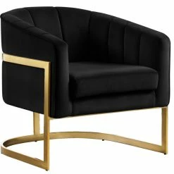 Meridian Furniture Carter Velvet Accent Chair, Black