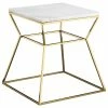 Pangea Home Gold Geo Marble Top Side Table, White -GDF sofa Shop 802178c9087e7230 7388 w800 h800 b1 p0