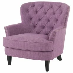 GDFStudio GDF Studio Laxford Light Purple Tufted Fabric Club Chair