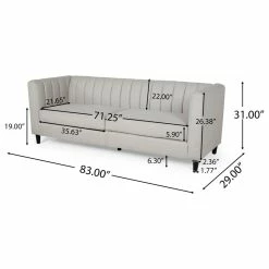 GDFStudio Violet Channel Stitched Fabric 3 Seat Sofa, Beige And Dark Brown -GDF sofa Shop 80a1837402f0db96 2270 w800 h800 b1 p0