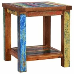 Chic Teak Inc. Marina Del Rey Recycled Teak Wood Boat Side Table