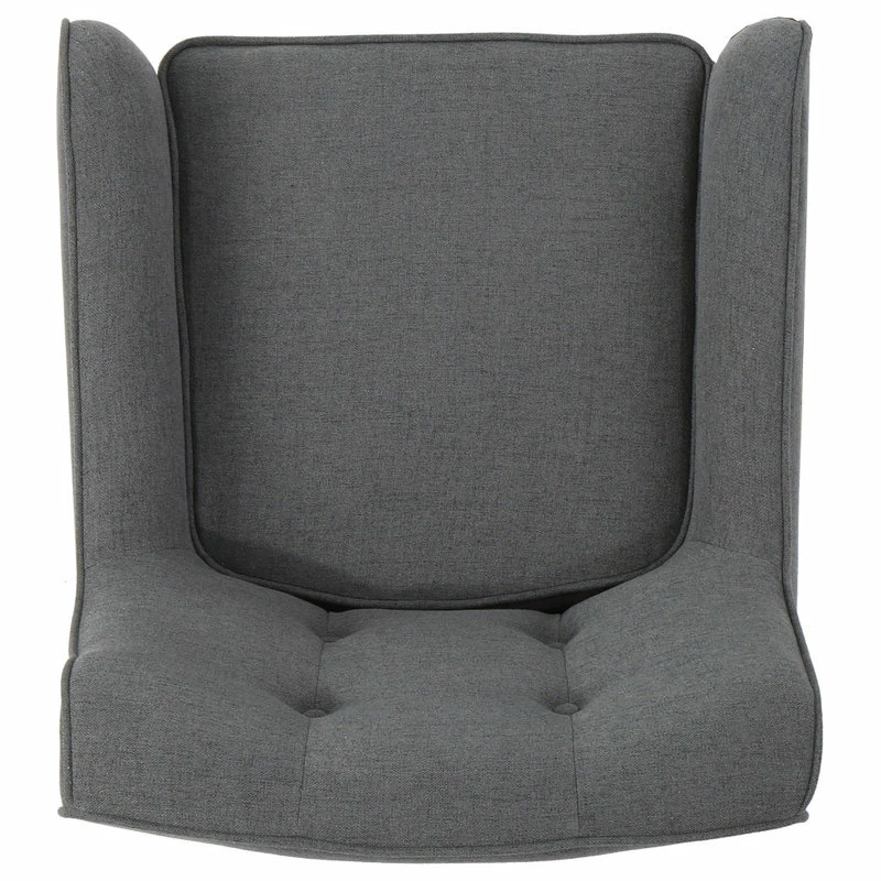 GDFStudio GDF Studio Fontinella Mid-Century Modern Fabric Tufted Arm Chair, Charcoal, Single 7 GDFStudio GDF Studio Fontinella Mid-Century Modern Fabric Tufted Arm Chair, Charcoal, Single - Image 5
