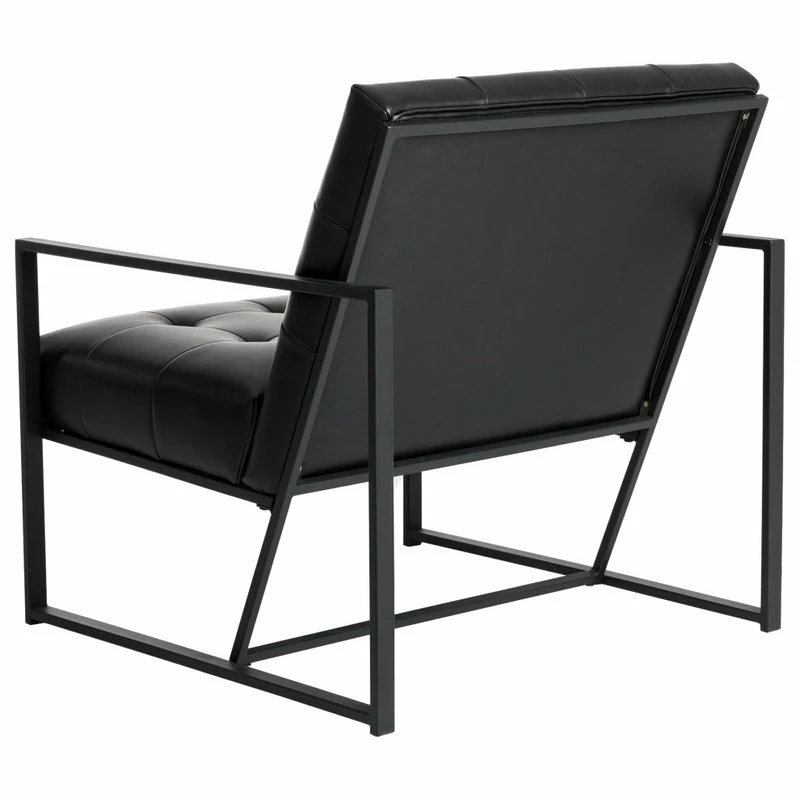 Glitzhome 29.25"H PU Leather Tufted Accent Chair, Black 6 Glitzhome 29.25"H PU Leather Tufted Accent Chair, Black - Image 4