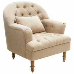 GDF sofa Shop 39 GDFStudio GDF Studio Nelson Tufted Fabric Arm Chair, Beige