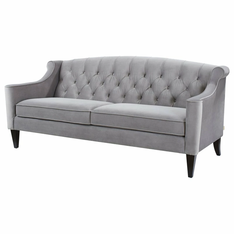 Jennifer Taylor Home Ken 74" Upholstered Button-Tufted Sofa, Opal Gray Velvet 7 Jennifer Taylor Home Ken 74" Upholstered Button-Tufted Sofa, Opal Gray Velvet - Image 5