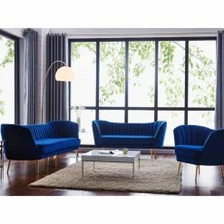 Meridian Furniture Margo Velvet Loveseat, Navy -GDF sofa Shop 835173c502740deb 6476 w800 h800 b0 p0