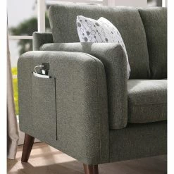 Lilola Home Winston Gray Linen Sofa Couch With Usb Charger And Tablet Pocket -GDF sofa Shop 836174b50058a227 0061 w800 h800 b0 p0