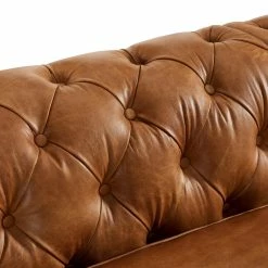 Crafters And Weavers Century Chesterfield Sofa Light Brown Leather 118" -GDF sofa Shop 84b15d1d00bfb443 4282 w800 h800 b0 p0