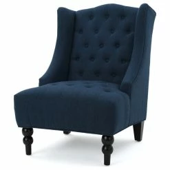 GDFStudio GDF Studio Adriana Tall Wingback Tufted Fabric Club Chair, Dark Blue -GDF sofa Shop 84f1d4b80f909f45 7311 w800 h800 b1 p0