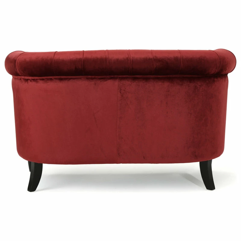 GDFStudio Melaina Tufted Chesterfield Velvet Loveseat With Scrolled Arms 9 GDFStudio Melaina Tufted Chesterfield Velvet Loveseat With Scrolled Arms - Image 7