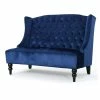 GDFStudio GDF Studio Leona Traditional High Back Tufted Winged Fabric Loveseat, Navy Blue -GDF sofa Shop 85b1979401b196f4 7346 w800 h800 b1 p0