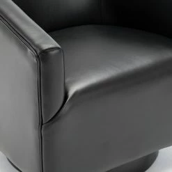 Comfort Pointe Geneva Charcoal Wood Base Swivel Chair, Black -GDF sofa Shop 867186340e500eff 1611 w800 h800 b0 p0
