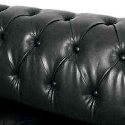 GDFStudio Marengo Contemporary Tufted 3 Seater Sofa, Midnight + Espresso, Faux Leather -GDF sofa Shop 86817df600fa7cab 9145 w800 h800 b0 p0
