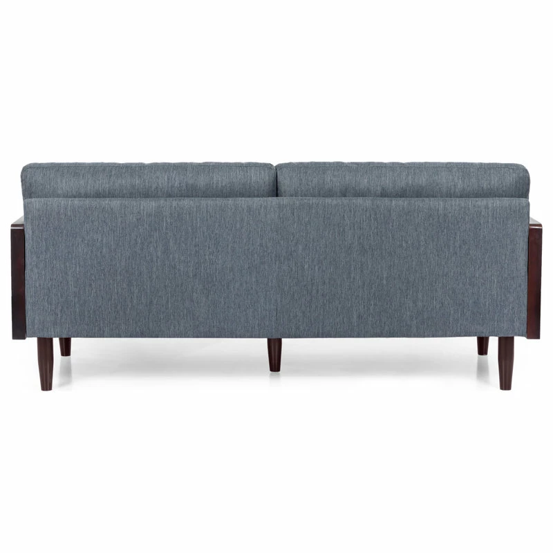 GDFStudio Bagan Mid-Century Modern Upholstered 3 Seater Sofa, Charcoal + Dark Walnut 9 GDFStudio Bagan Mid-Century Modern Upholstered 3 Seater Sofa, Charcoal + Dark Walnut - Image 7