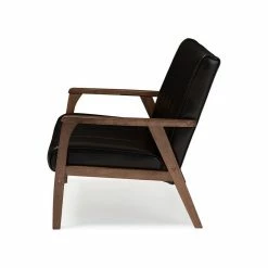 Baxton Studio Nikko Faux Leather Wooden 2-Seater Loveseat, Dark Brown -GDF sofa Shop 87d16c740065ead9 0266 w800 h800 b1 p0