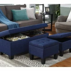 Picket House Everett 3-Pack Storage Ottoman, Blue -GDF sofa Shop 87e11c920d8b77cd 7886 w800 h800 b0 p0