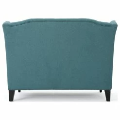 GDFStudio GDF Studio Leona Traditional High Back Tufted Winged Fabric Loveseat, Dark Teal -GDF sofa Shop 88019aa50f9073ae 9690 w800 h800 b1 p0