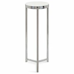 Uniek Aguilar Glam Drink Table, Silver/White 8x8x23 -GDF sofa Shop 88216cc90fb6864f 5029 w800 h800 b1 p0