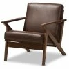 Baxton Studio Bianca Mid-Century Modern Distressed Lounge Chair, Dark Brown Faux Leather -GDF sofa Shop 8851187a09cbe11b 9621 w800 h800 b1 p0