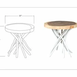 East At Main's Joeslin White Teakwood Round Accent Table -GDF sofa Shop 8871cf3f0863efb2 9228 w800 h800 b0 p0