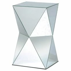 StyleCraft Home Collection Pedestal Table Crafted In Triangular Mirror