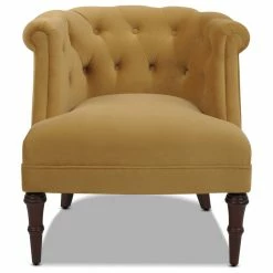 Jennifer Taylor Home Katherine Tufted Accent Chair, Mustard Gold Velvet