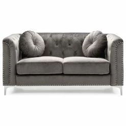 Glory Furniture Pompano Velvet Loveseat In Dark Gray -GDF sofa Shop 8971b5390ea0cb46 6286 w800 h800 b1 p0