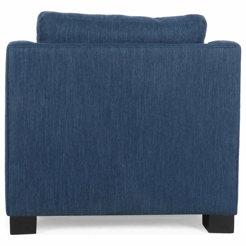 GDFStudio Casen Fabric Club Chair, Navy Blue/Dark Brown 7 GDFStudio Casen Fabric Club Chair, Navy Blue/Dark Brown - Image 5