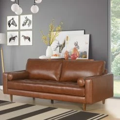 Abbyson Living Hammond Mid-Century Leather Stationary Sofa, Camel 14 Abbyson Living Hammond Mid-Century Leather Stationary Sofa, Camel -GDF sofa Shop 8a810a1b01980a20 4951 w800 h800 b0 p0