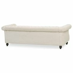 GDFStudio Adetokunbo Tufted Chesterfield Fabric 3 Seater Sofa, Beige/Dark Brown -GDF sofa Shop 8a817c790f906e8c 5498 w800 h800 b1 p0